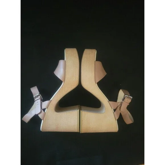 Dolce Vita Elly Platform tan leather ankle strap block heal size 10 Boho Anthro - Picture 8 of 10